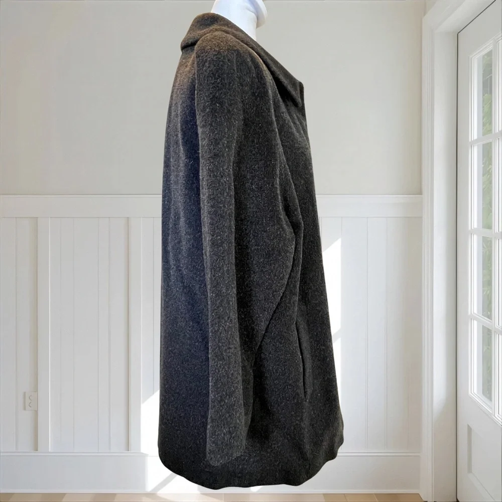 Vtg FORECASTER OF BOSTON Women's L/XL Wool Mohair Coat Dark Gray Union USA - Picture 4 of 13